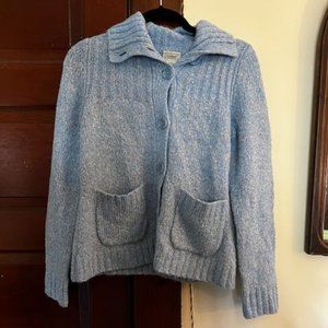 L.L. Bean Soft Blue Button Up Cardigan with Pocket